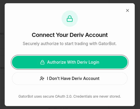 Secure connection via Deriv OAuth